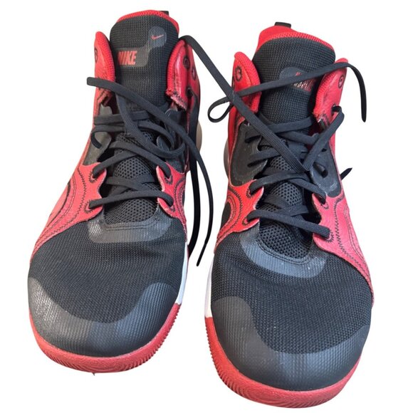Size 13 Nike Fly By Mid 2 Mens Size 13 Black Red Basketball Shoes Sneakers .LOGO - Picture 4 of 16